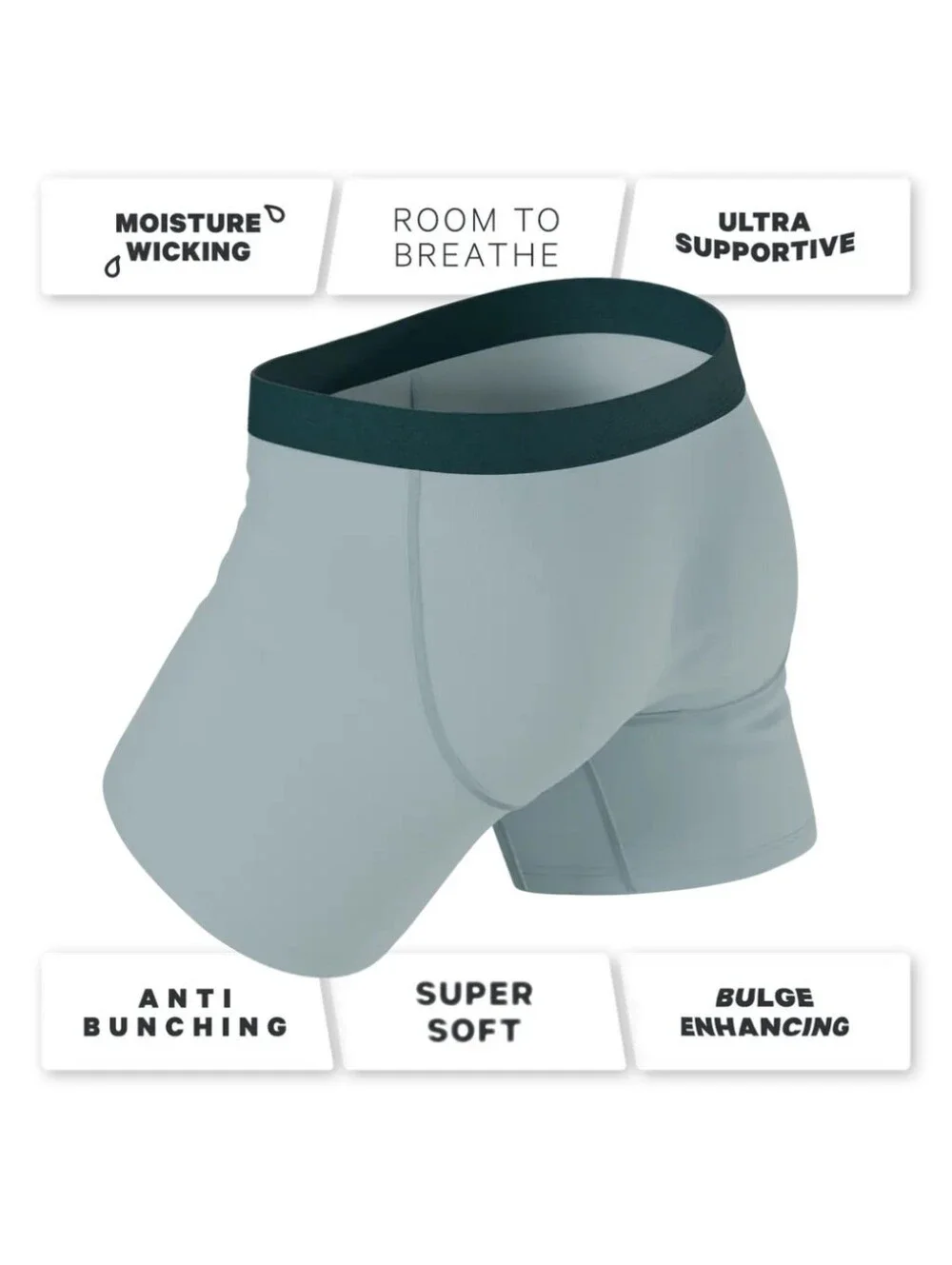Shinesty The Dry Ice - Muted Steel Blue Ball Hammock Pouch Underwear- XL